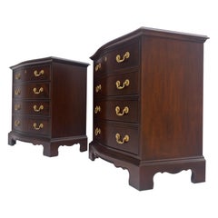 Miint Pair of Stunning 4 Drawer Drexel Solid Mahogany Bachelor Chests Dressers