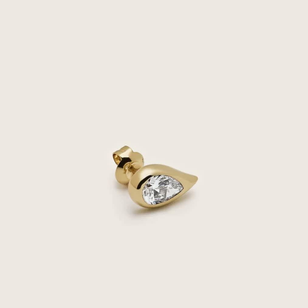 Pendientes Mika de oro amarillo con diamantes pera Contemporáneo en venta