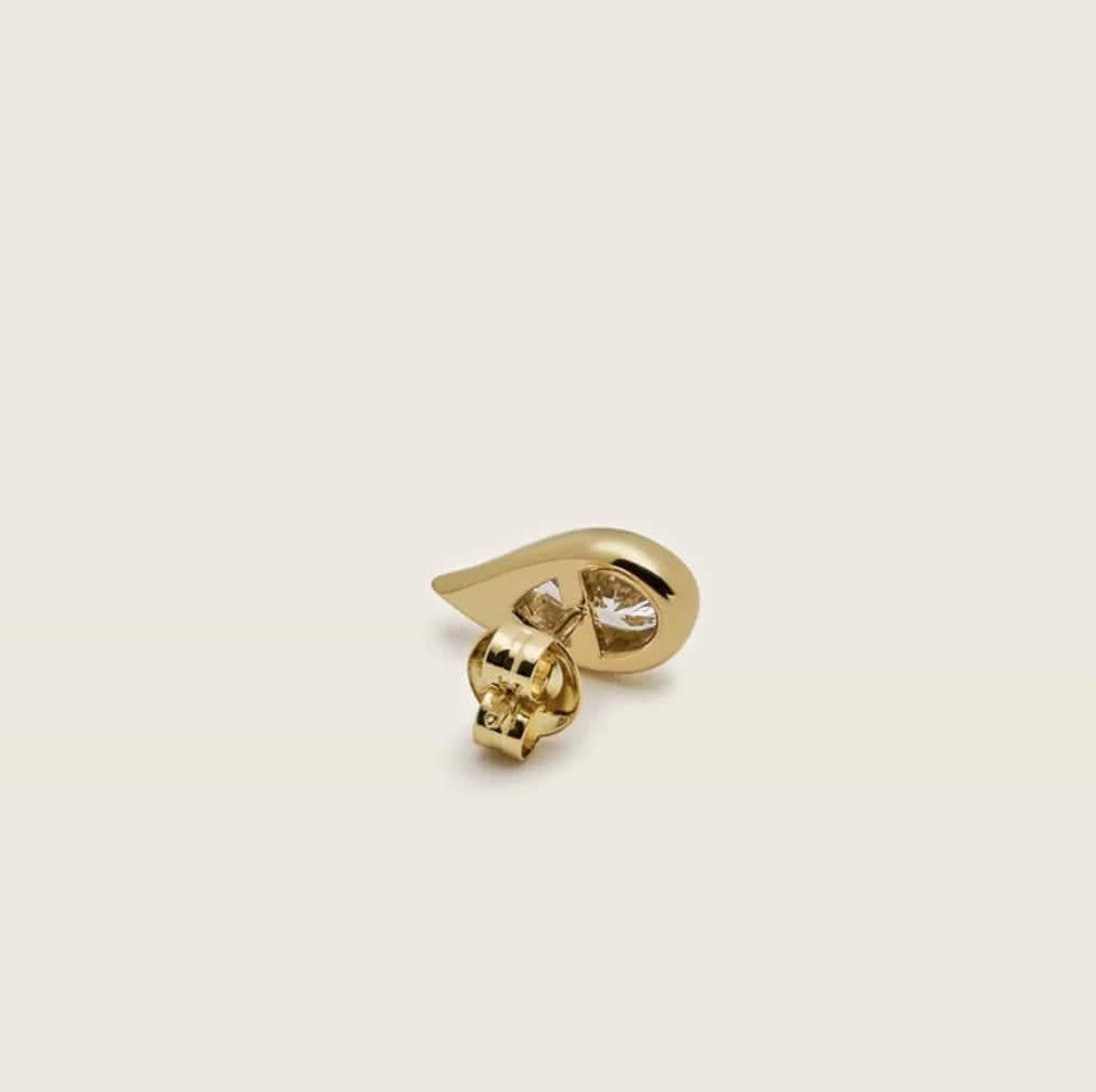 Pendientes Mika de oro amarillo con diamantes pera Corte pera en venta