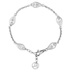 Mika Pear Shaped Diamond Bracelet in White Gold