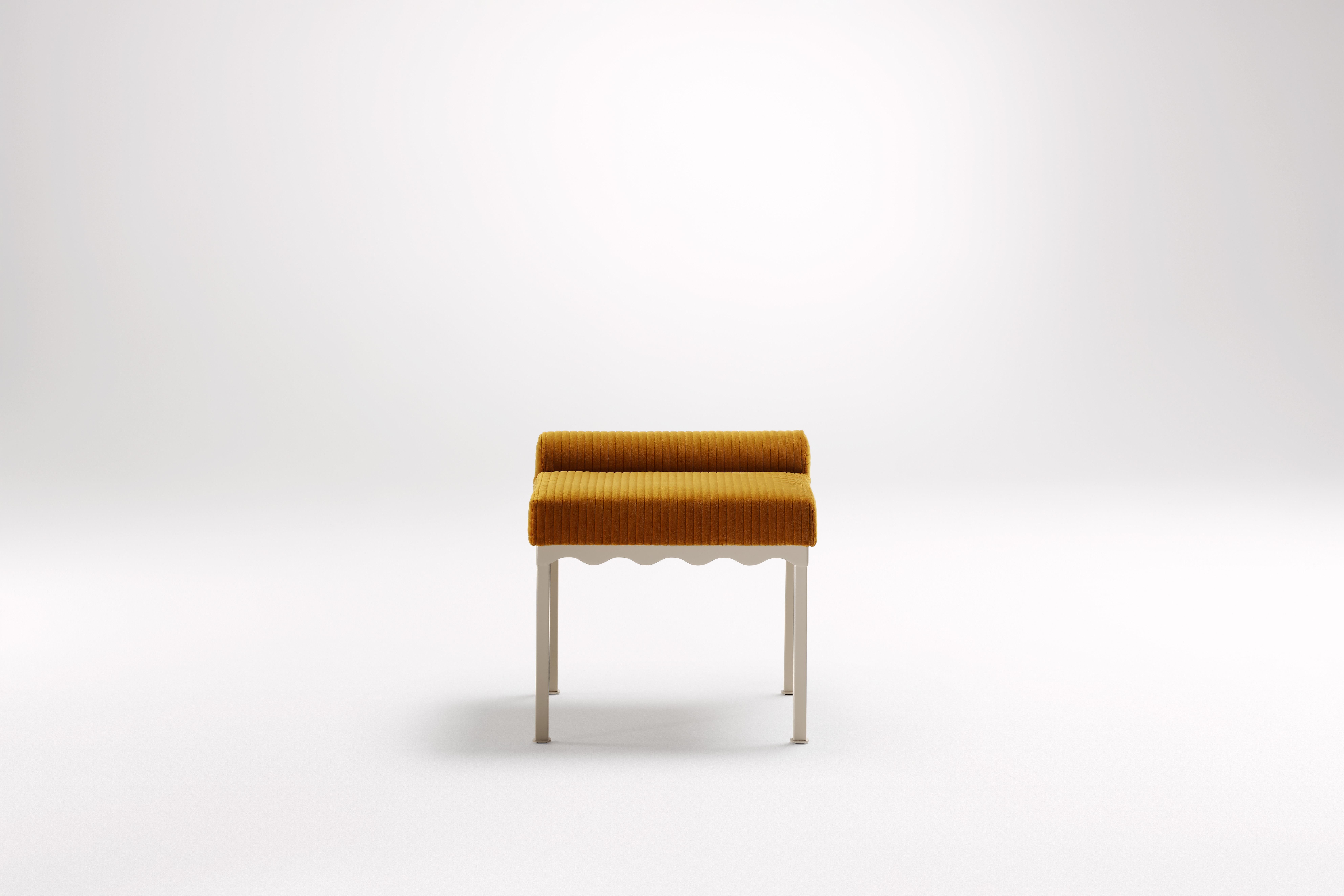 Mikado Bellini 540 Bench by Coco Flip
Dimensions: D 54 x W 54 x H 52.5 cm
Materials: Timber / Upholstered tops, Powder-coated steel frame. 
Weight: 12 kg
Frame Finishes: Textura Paperbark.

Coco Flip is a Melbourne based furniture and lighting