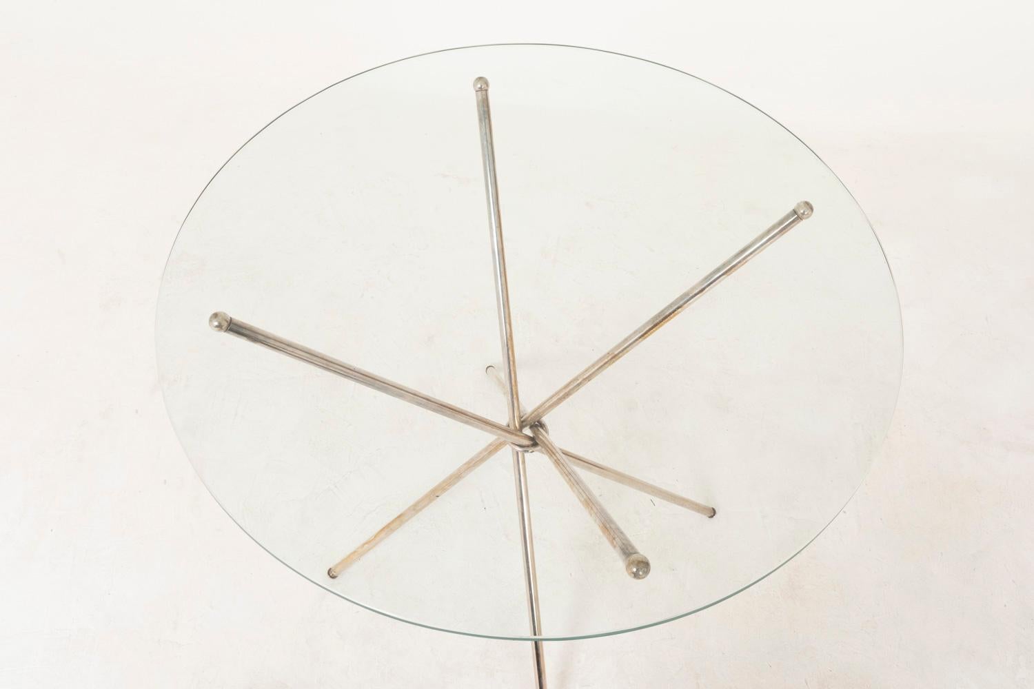 Mikado Stand in Silvered Brass and Glass, 1980s In Good Condition For Sale In Saint-Ouen, FR