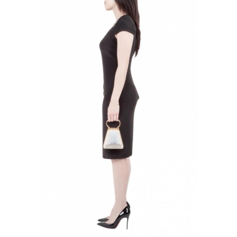 Mikael Aghal Schwarz Seide verschönert Ausschnitt Detail Kleid S im Zustand „Hervorragend“ im Angebot in Dubai, Al Qouz 2