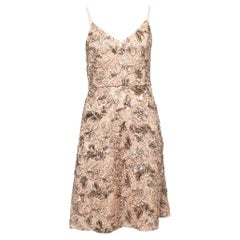 Mikael Aghal Gold Embellished Lace Cocktail Dress S