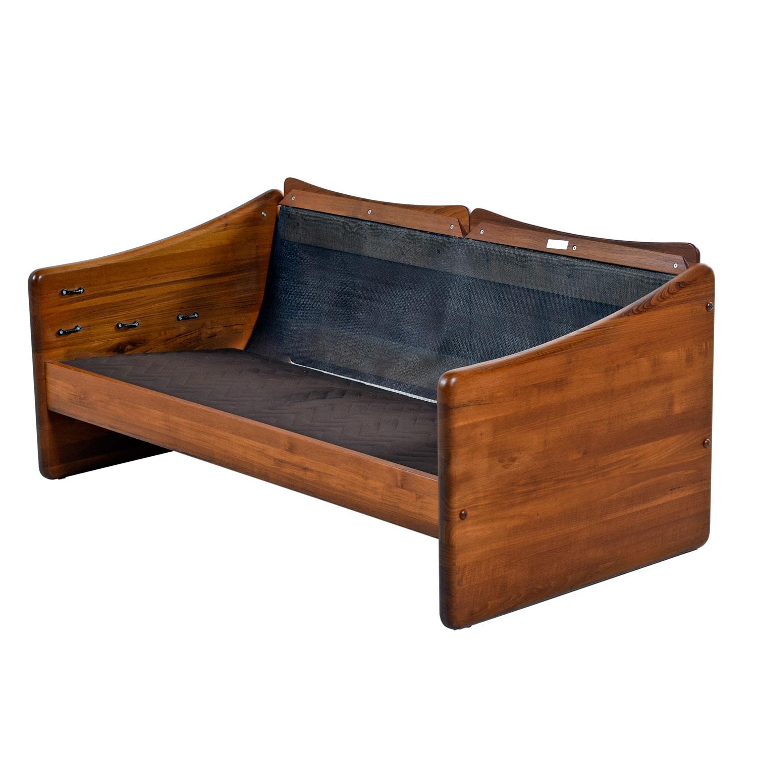 Solid Teak Danish Loveseat Sofa in Original Cognac Leather by Mikael Laursen 2