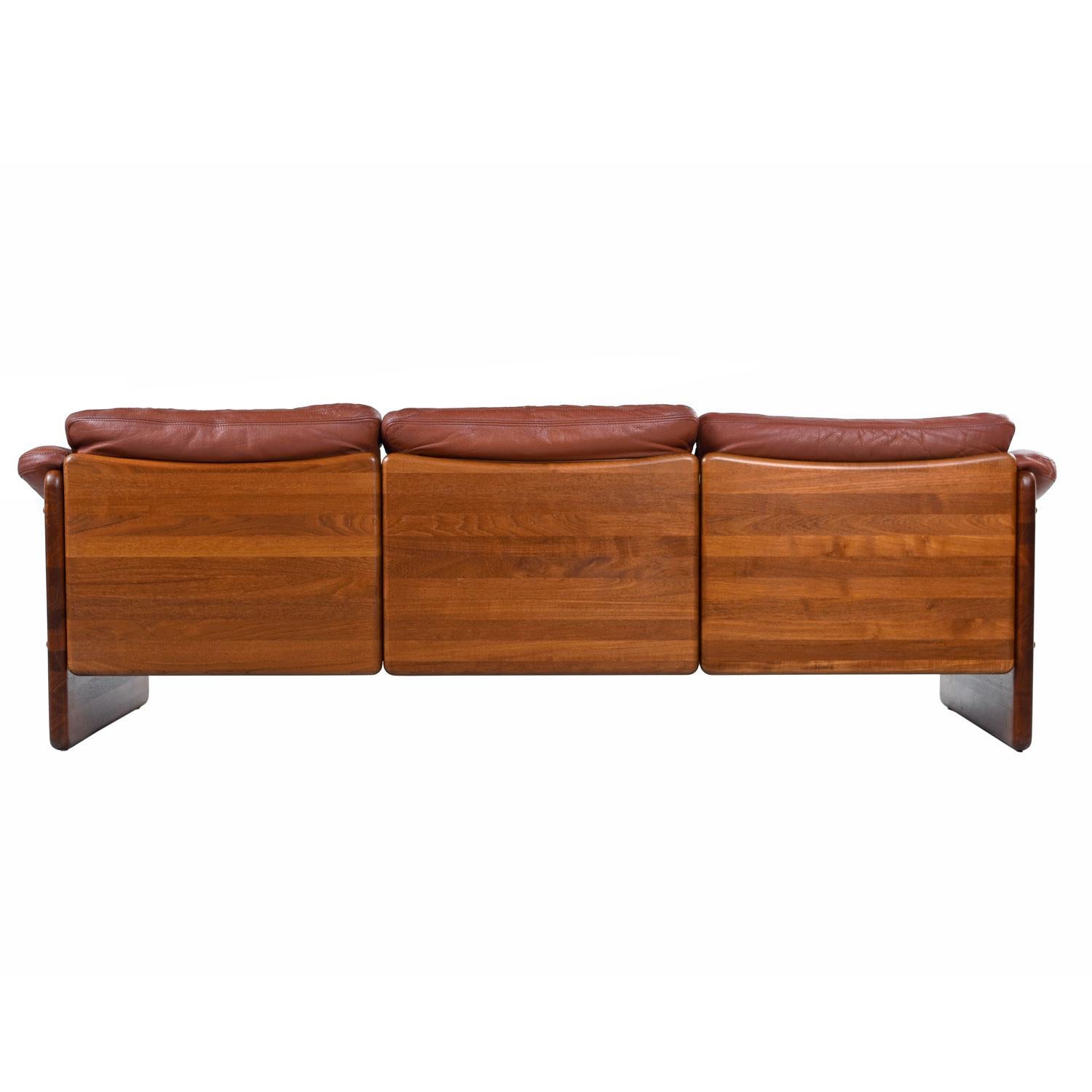 Made by A. Mikael Laursen in Denmark, circa late 1960s-early 1970s. Not your typical dainty Scandinavian Modern sofa. This hefty brute won't creek, wobble or bow under the weight of your guests or ask you to compromise quality and comfort for good