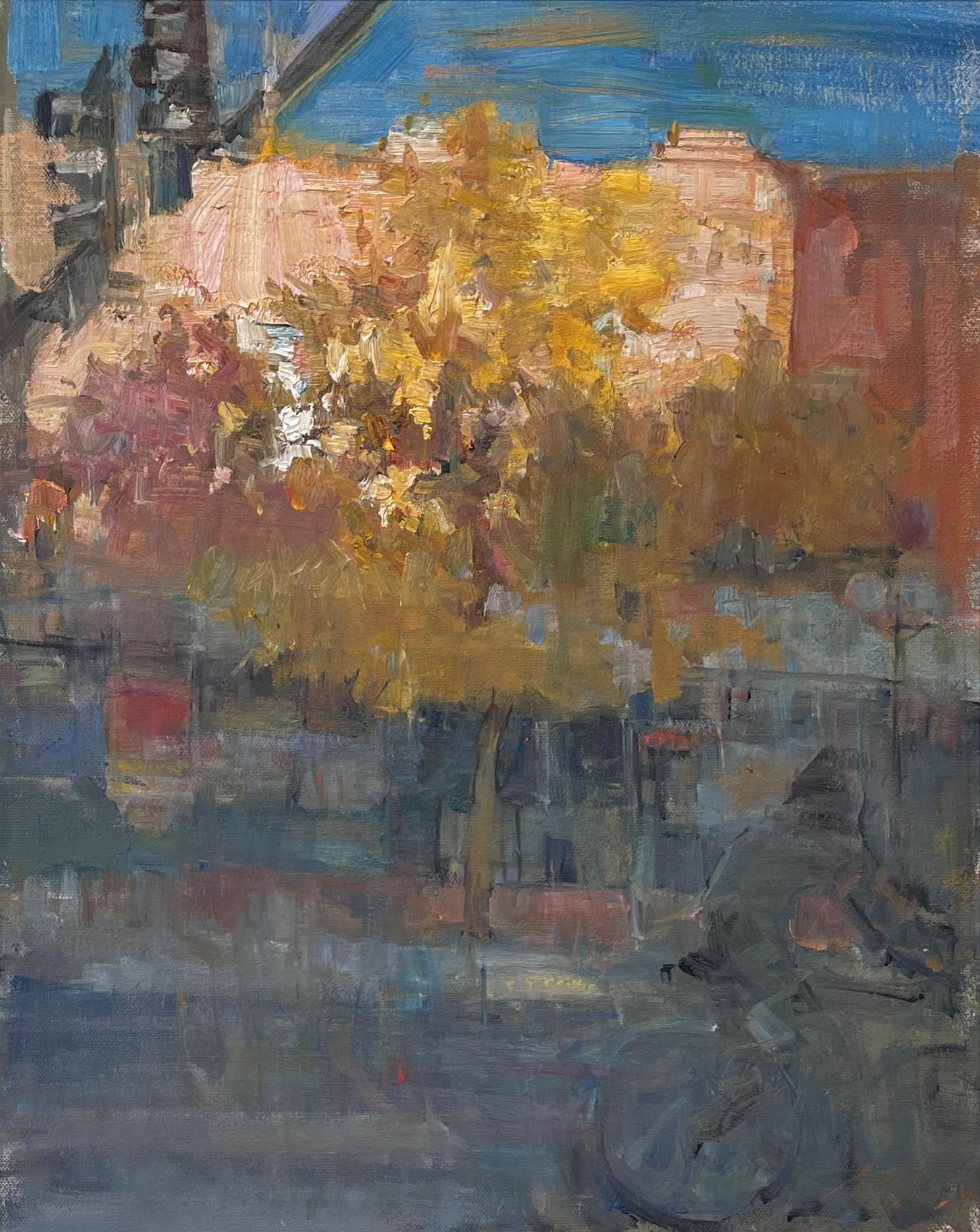 L'opera di Mikael Olson (USA) "Broadway Reflections" (2024) è un dipinto a olio originale, realizzato a mano, che raffigura una veduta di Broadway St. a metà autunno.

Biografia e dichiarazione dell'artista:
Nato a Denver nel 1973, Mikael Olson