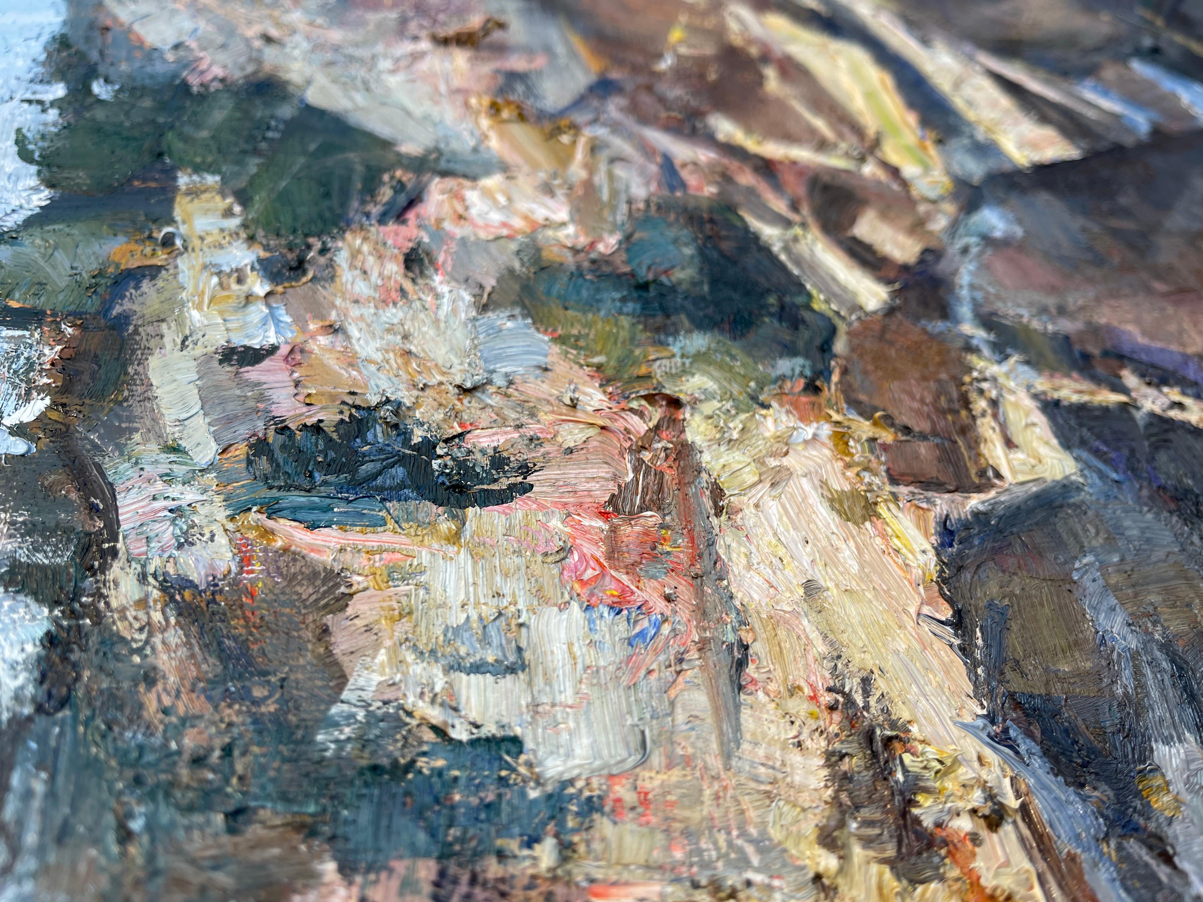 „Castle Wood Canyon“, Ölgemälde (Grau), Landscape Painting, von Mikael Olson