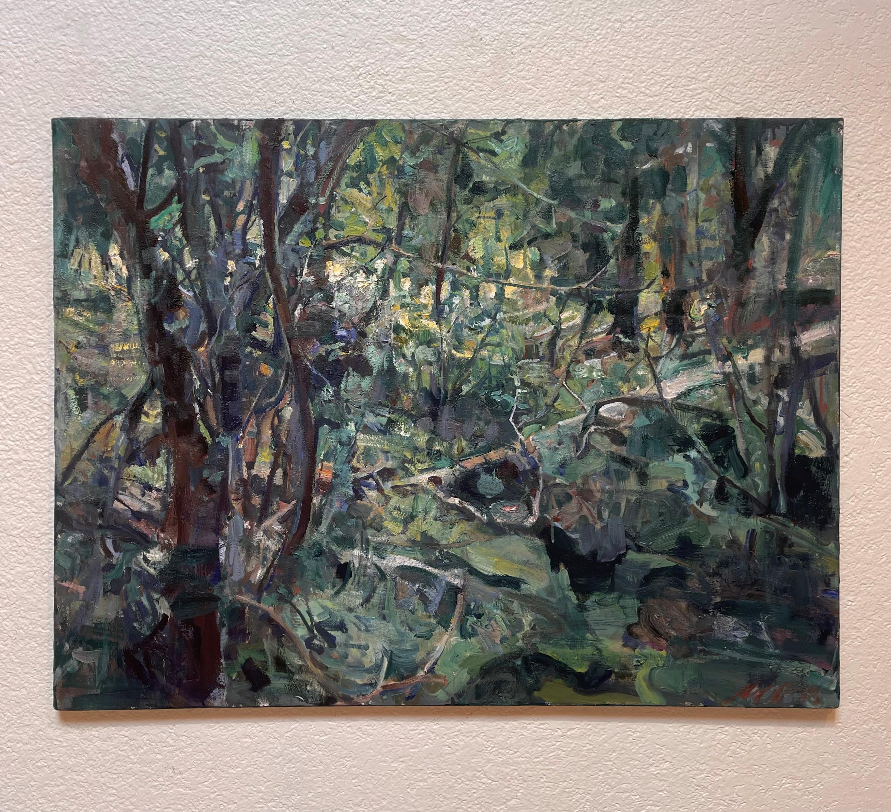„Deep Woods“ (2023) von Mikael Olson, impressionistisches Öl-Stillleben im Angebot 1