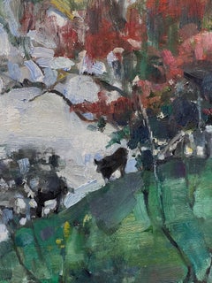 "German Pasture" By Mikael Olson, Impressionist Oil Landscape Painting