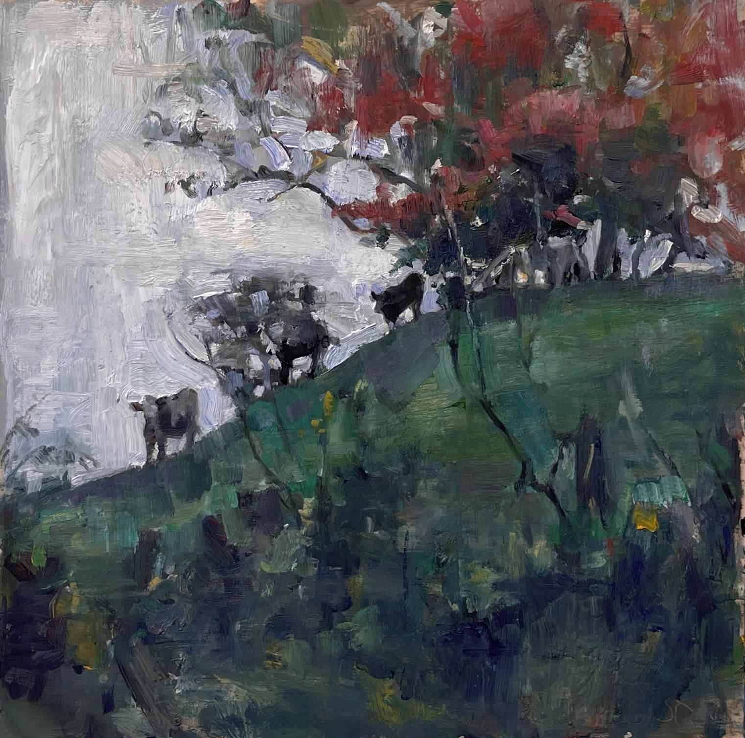 "German Pasture, " Oil Painting