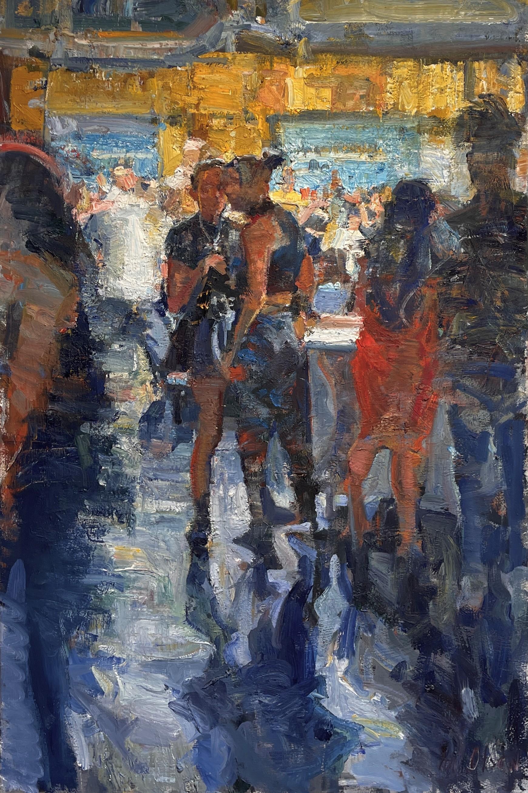 "Gossip" (2024) By Mikael Olson, Original Oil Painting, Interior