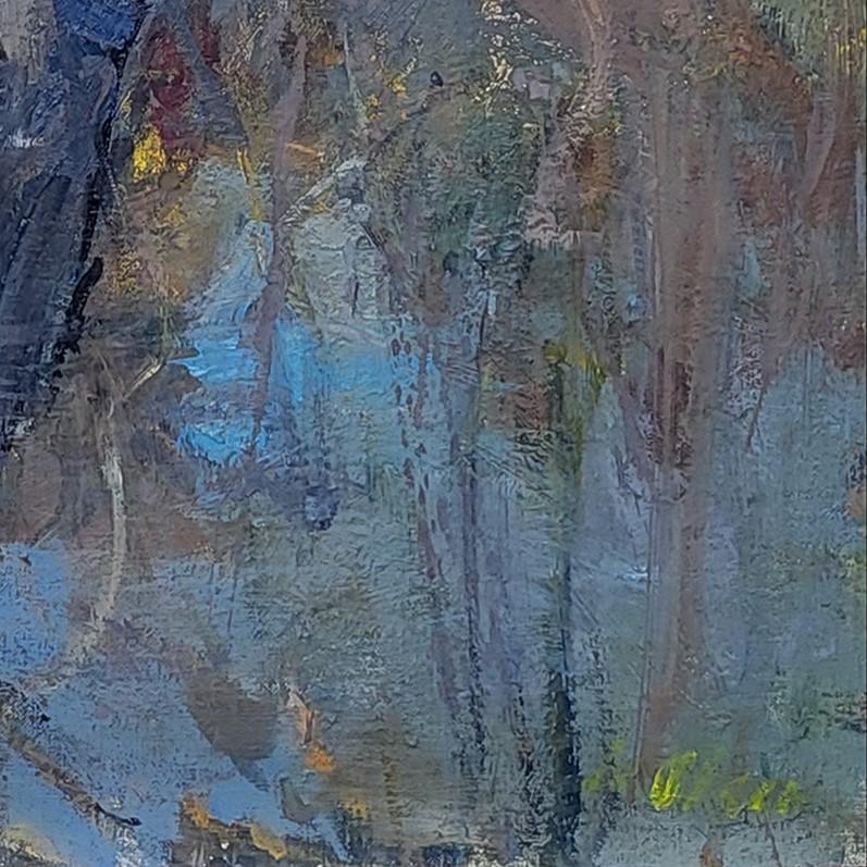 „Hikers in Winter“ (2025) von Mikael Olson, Original-Ölgemäldelandschaft im Angebot 2