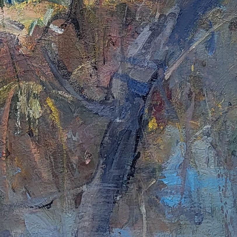 „Hikers in Winter“ (2025) von Mikael Olson, Original-Ölgemäldelandschaft im Angebot 4