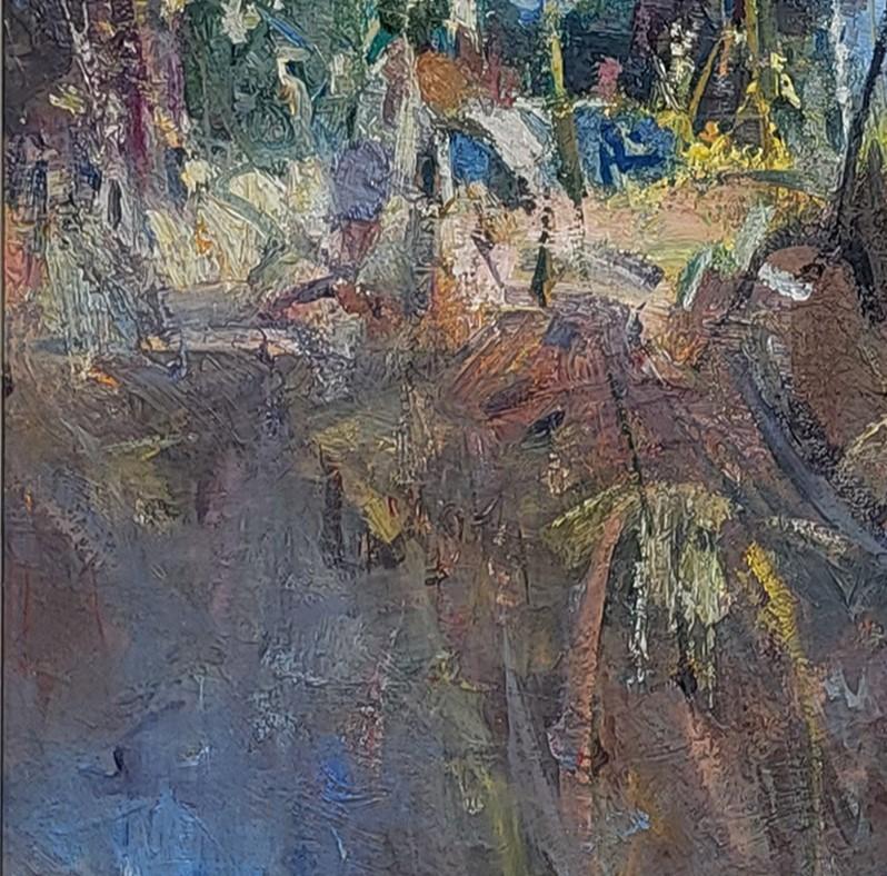 „Hikers in Winter“ (2025) von Mikael Olson, Original-Ölgemäldelandschaft im Angebot 5