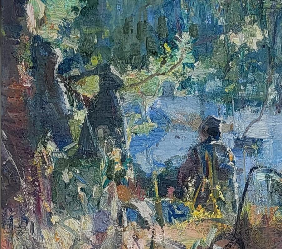 „Hikers in Winter“ (2025) von Mikael Olson, Original-Ölgemäldelandschaft im Angebot 6