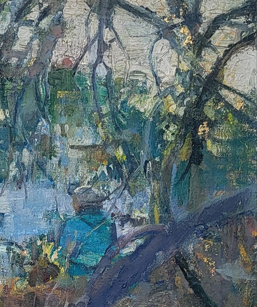 „Hikers in Winter“ (2025) von Mikael Olson, Original-Ölgemäldelandschaft im Angebot 7