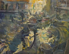 „Light Bounce Venice“ (2024) von Mikael Olson, impressionistisches Ölgemälde