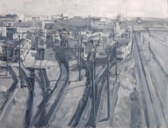"Light Rail Station" Oil Painting