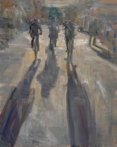 « Long Shadows » (2024) par Mikael Olson, peinture à l'huile impressionniste de natures mortes