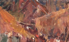 "Tiki Bar" (2022) par Mikael Olson, peinture à l'huile impressionniste d'intérieur