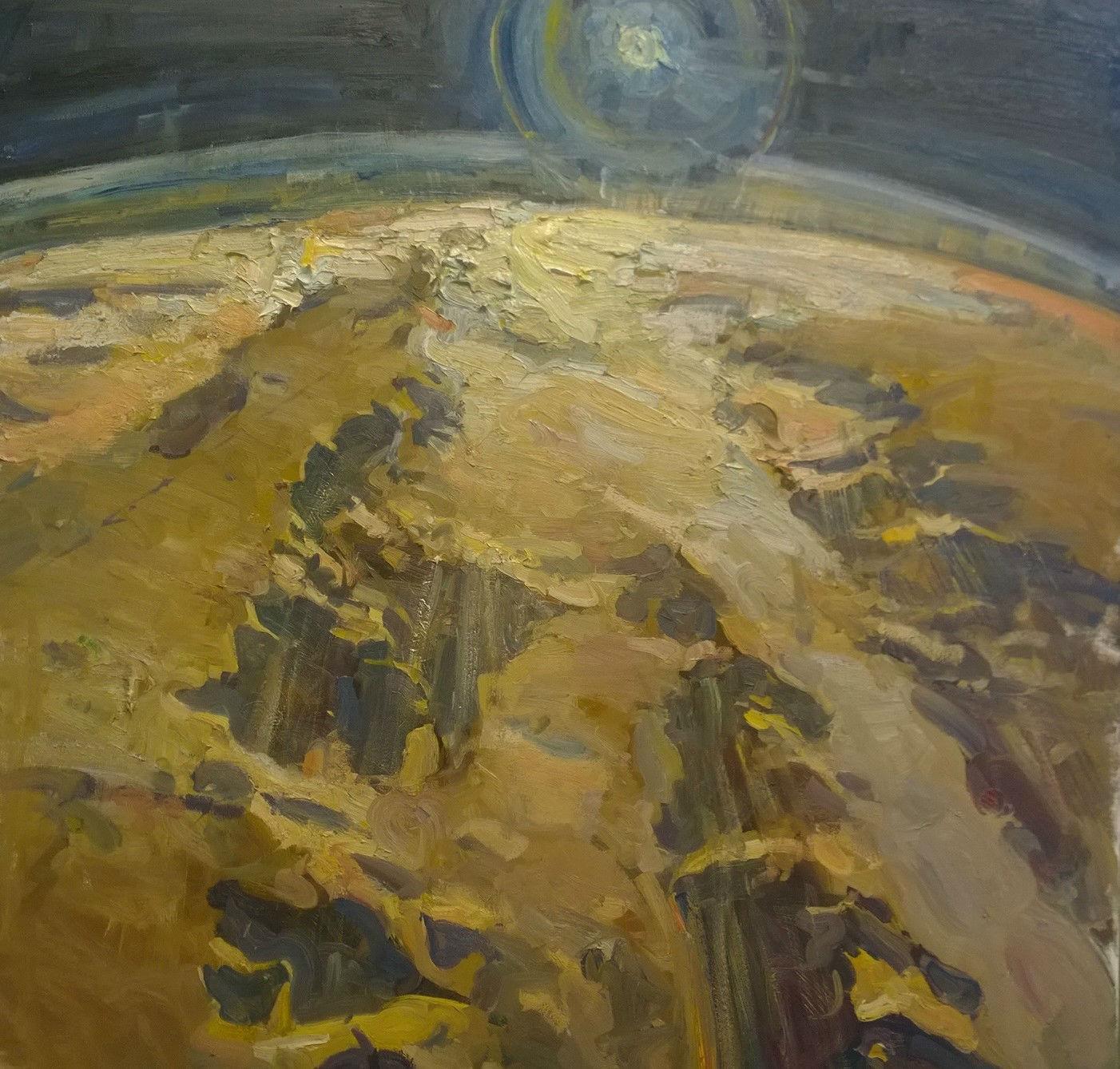 Mikael Olson Landscape Painting - "View of Mars" Oil Painting