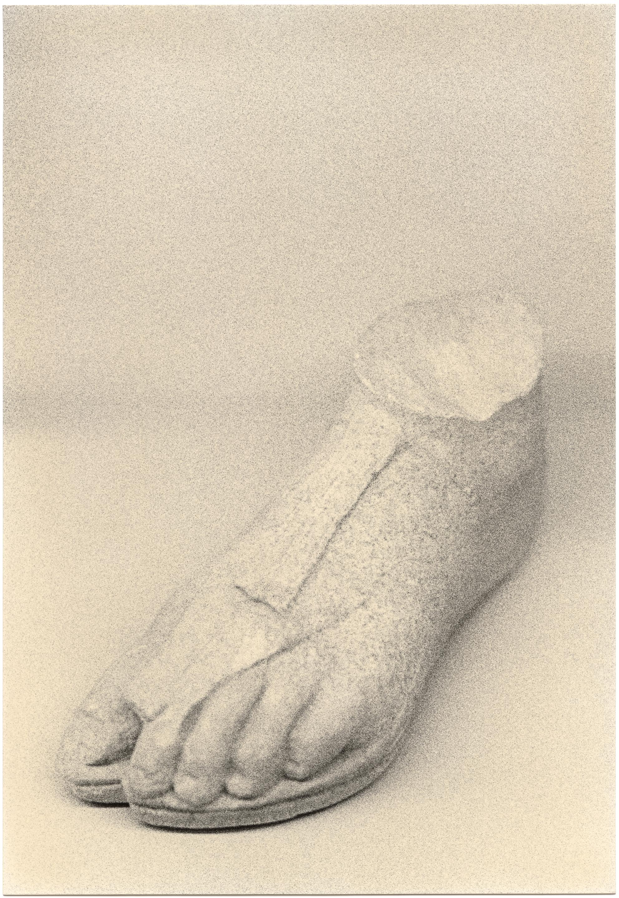 Mikael Siirilä Black and White Photograph - Untitled (stone foot)