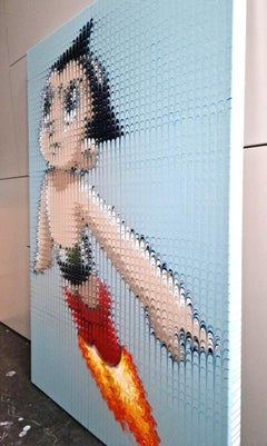 Contemporary pop art Acrylic on Canvas Hand painted Astro Boy figurative cartoon