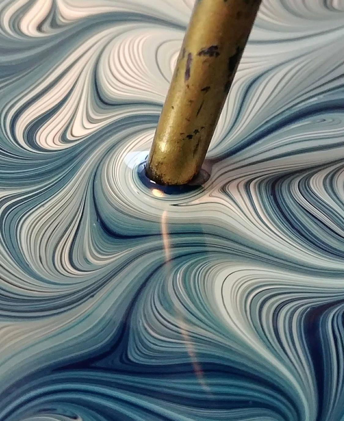 It is said that Marbling (his painting technique) originated in Japan in the 12th Century.  Mikael has been able to reinvent the technique existing for more than hundreds of years like no one has been able to do before and at just 32 years