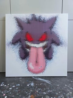 Contemporary pop art Acrylic on Canvas Hand painted Pokemon figurative interior