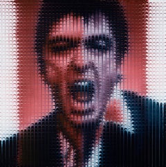 "Tony Montana" rot zeitgenössisch Acryl auf Leinwand Handgemalt, figurativ