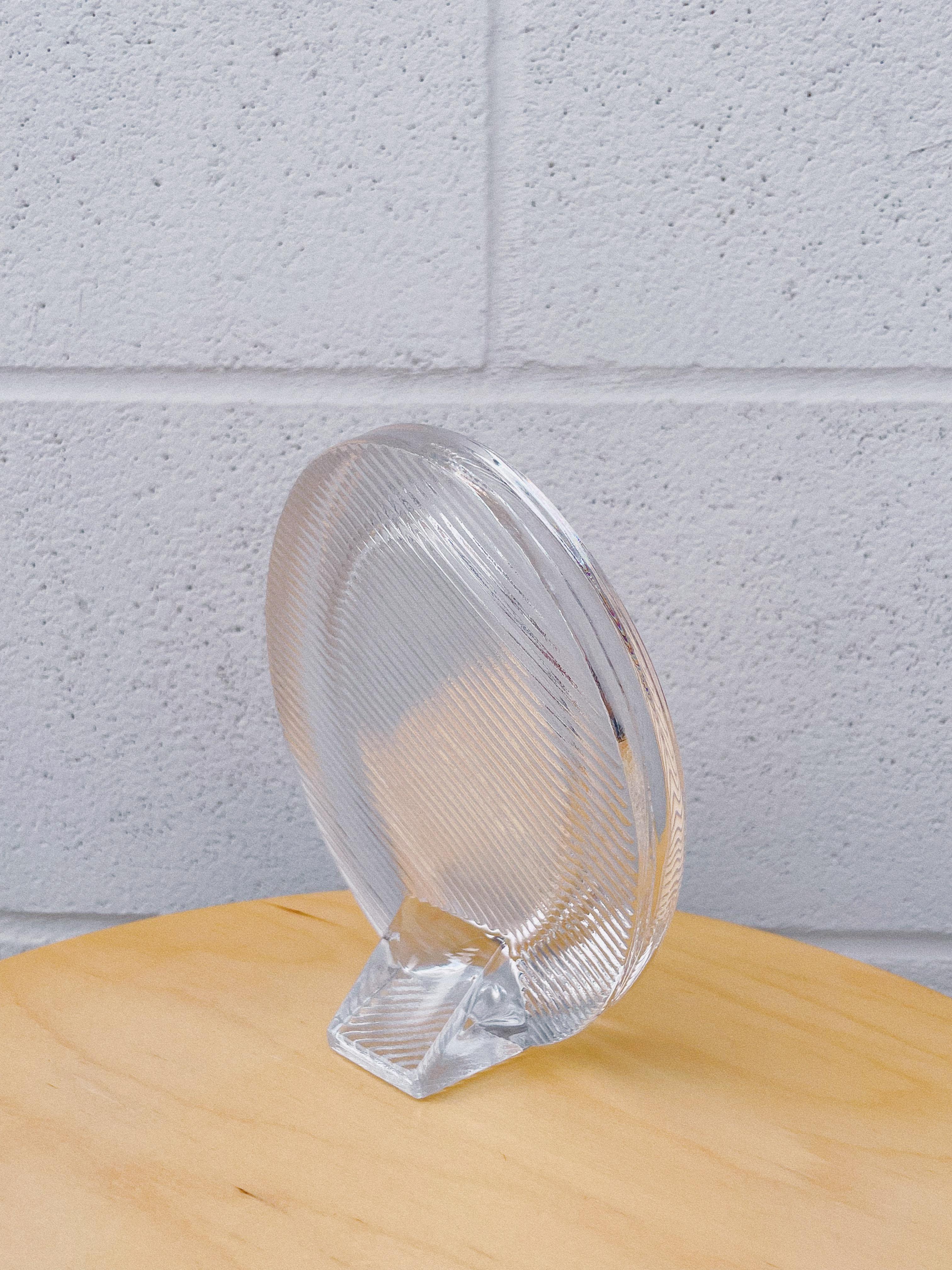 Post-Modern Mikasa Ribbed Glass Oval Picture Frame For Sale