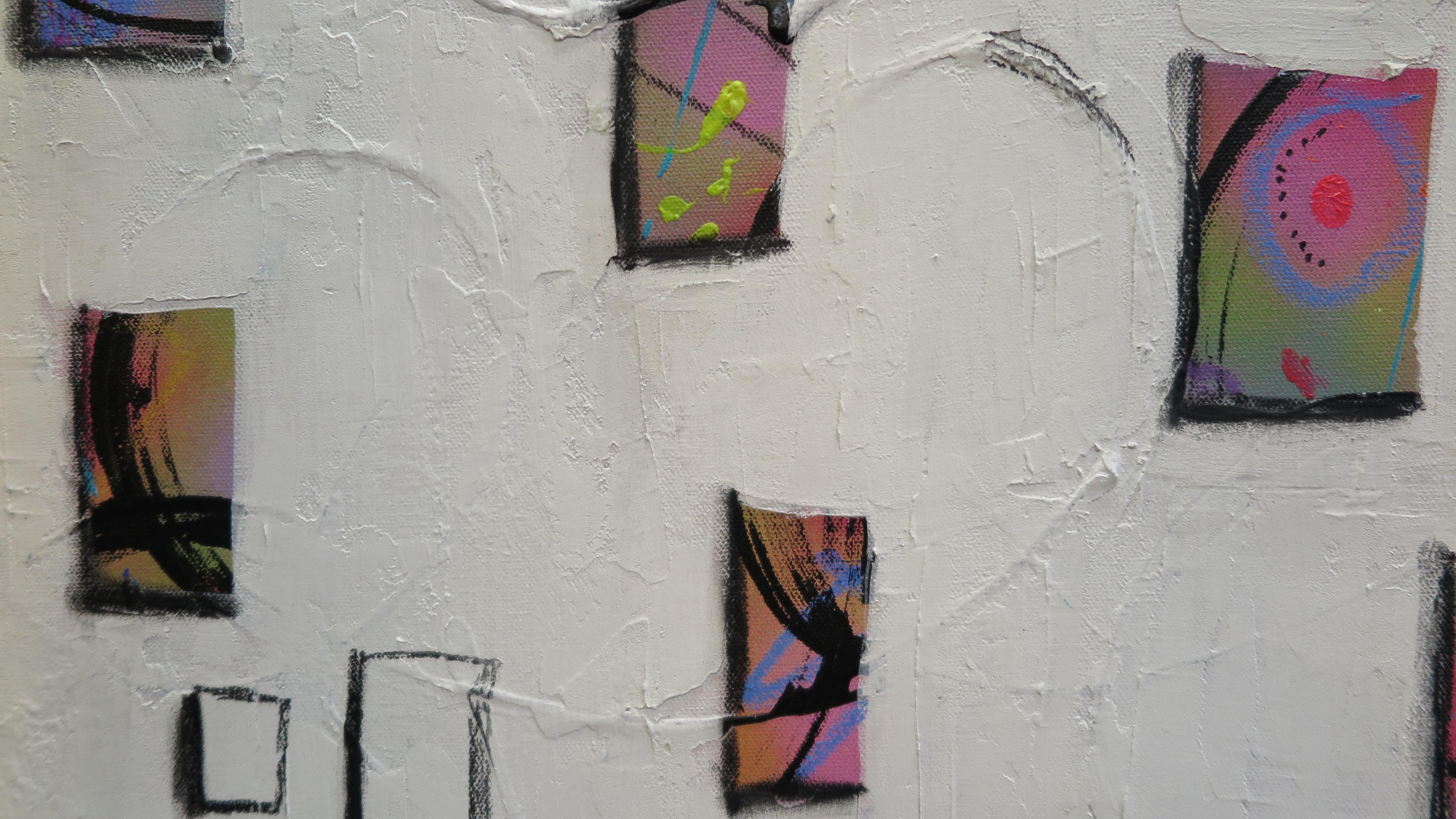 Peinture de Mike Adamo « Happy Windows » (Bonnes fenêtres) Neuf - En vente à New York, NY