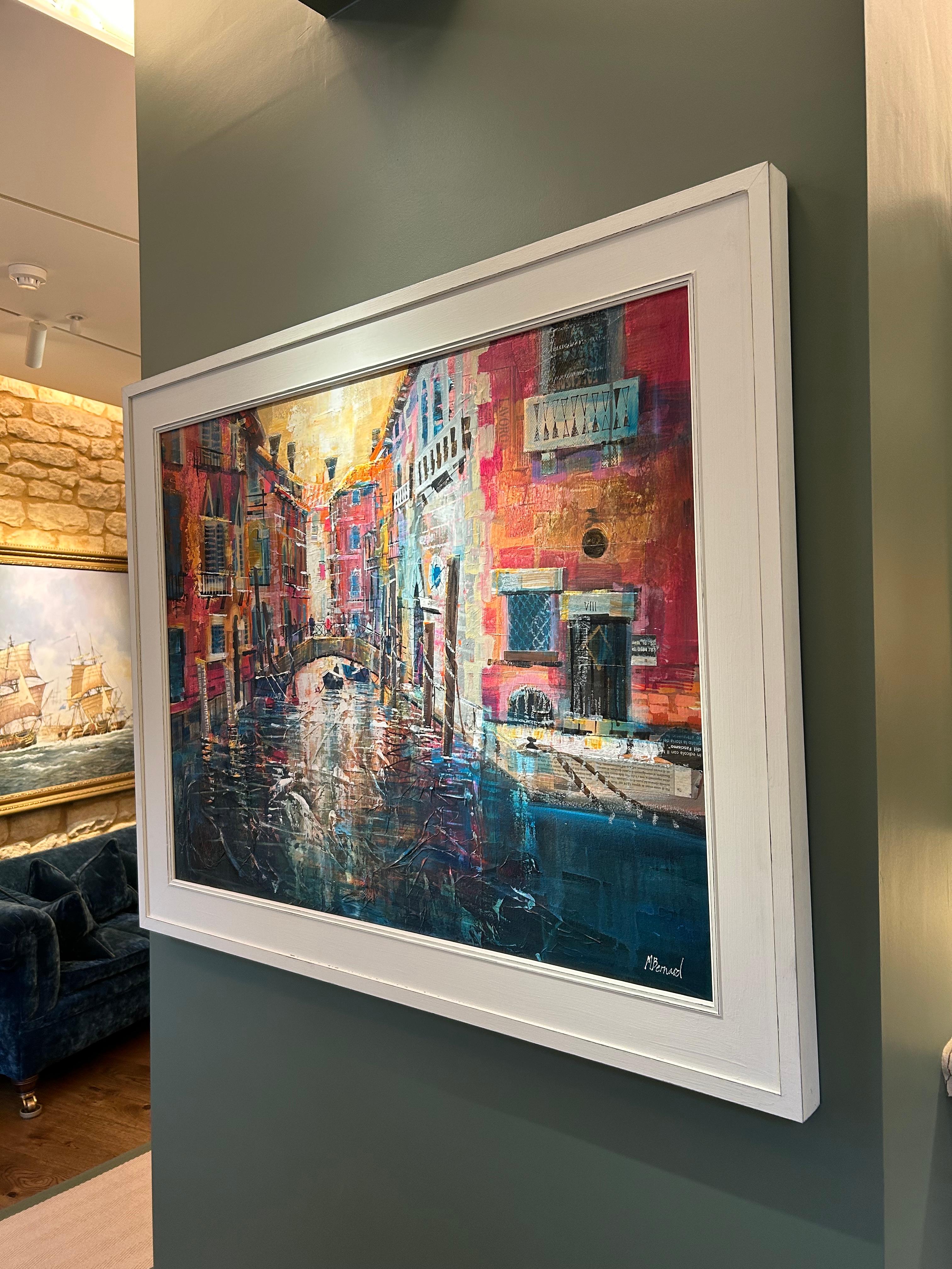 Riflessi del canale, Venezia, Paesaggio a tecnica mista dei canali di Venezia 9