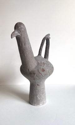 "Handled Hawk" 2021, Ceramic Sculpture, 24" Inspired by Ancient Pottery
