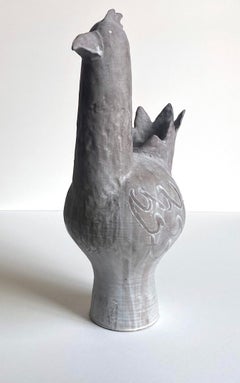 "Proud Crow" 2021, 23" Ceramic Sculpture inspired by Ancient Pottery