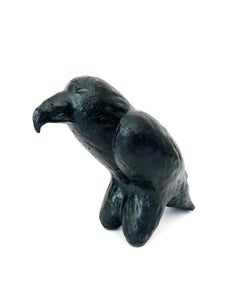 "Seated Crow" Ceramic Sculpture