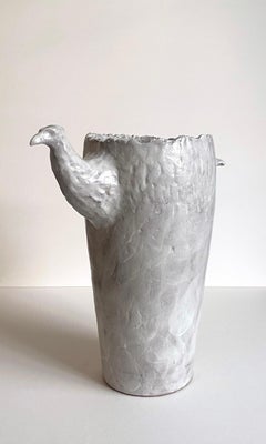"Tall Bird Planter" 2021, Ceramic with Drainage Hole, 17"