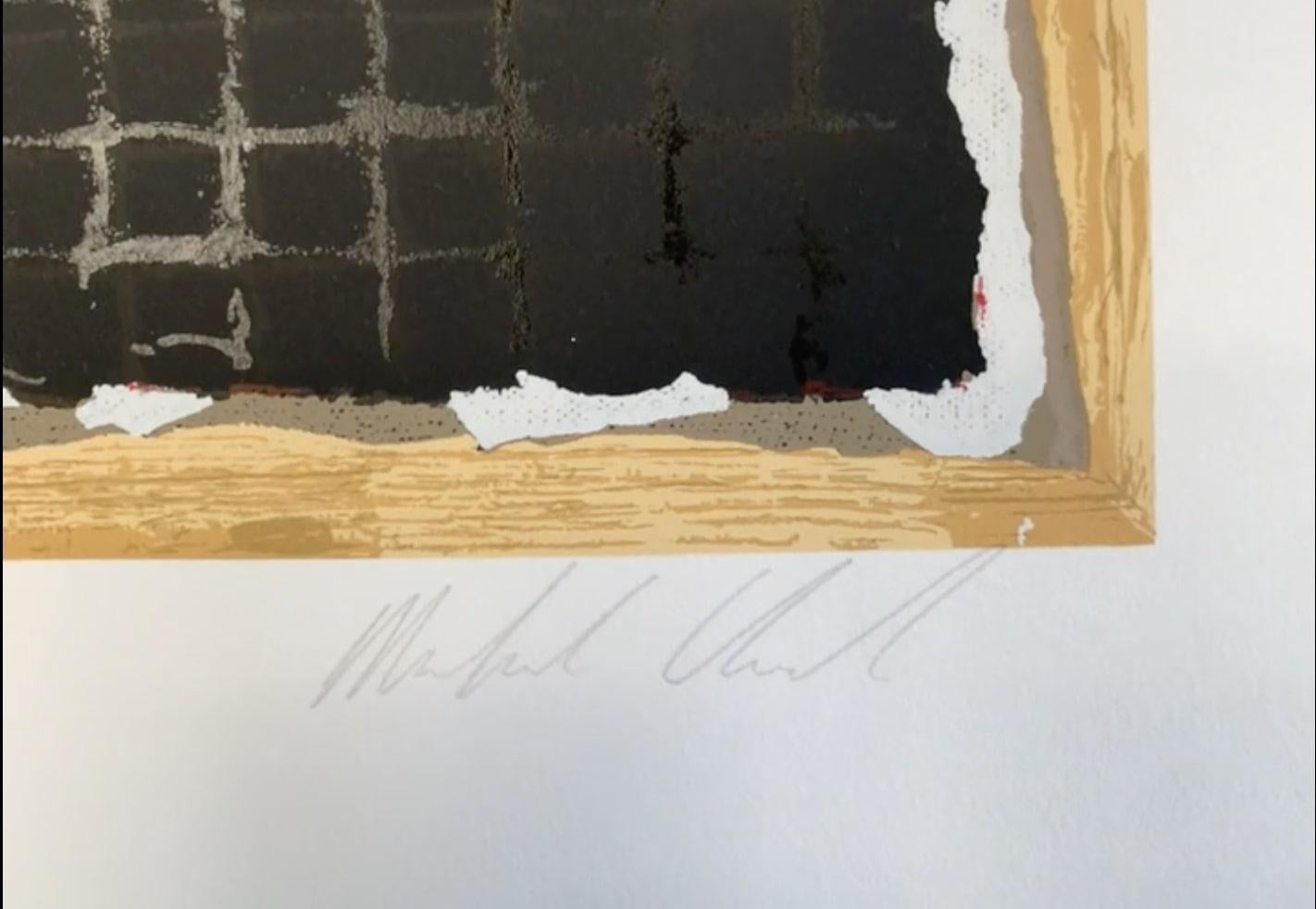 Large Abstract von Mike Cloud (bunte abstrakte Formen auf einem Gittermuster) im Angebot 1