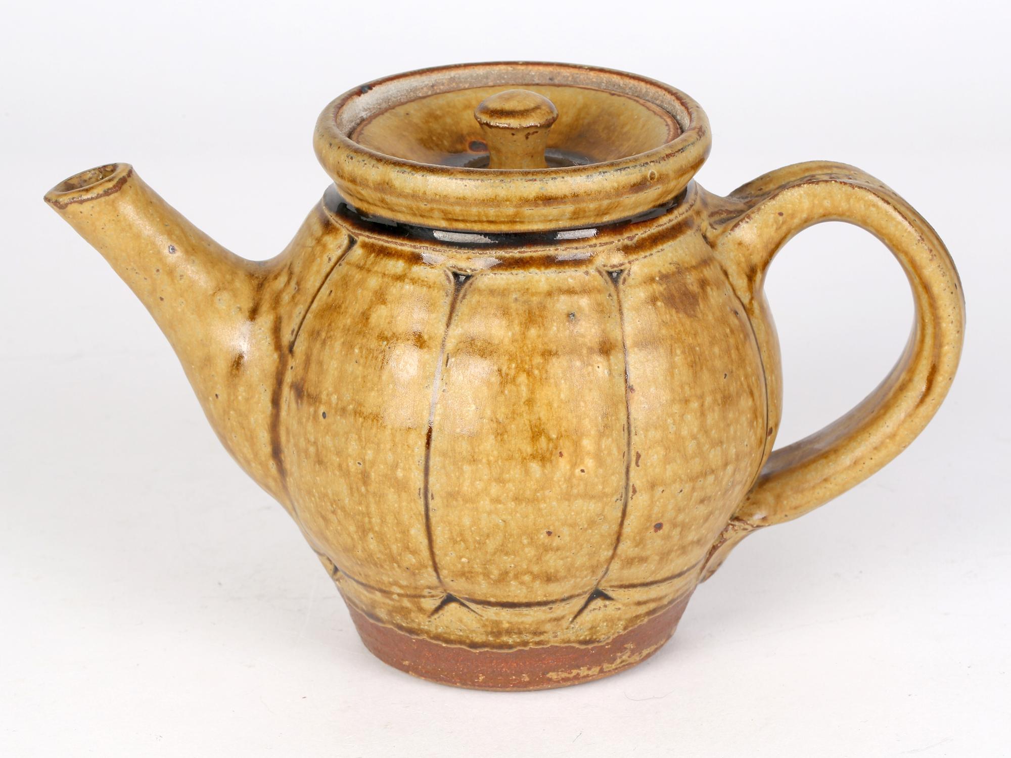 Mike Dodd Studio Pottery Brown Ash Glazed Teapot and Cover For Sale 1