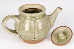 Mike Dodd Studio Pottery Green Ash Glazed Teapot and Cover