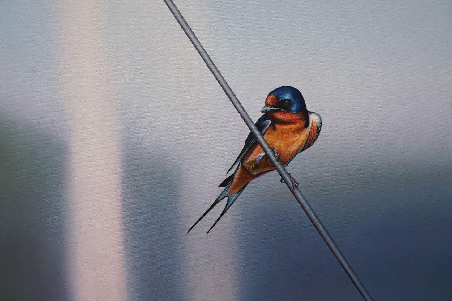 New Horizons - Pittura di uccelli, fauna selvatica, Nature, giardini, botanica, animali - Painting Contemporaneo di Mike Ellis