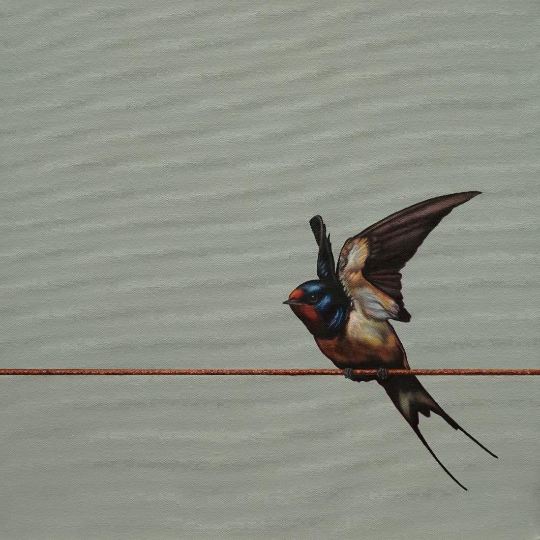 Animal Painting di Mike Ellis - Volante - Pittura di uccelli, fauna selvatica, Nature, giardini, botanica, animali
