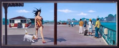 Britisches Acrylgemälde des 20. Jahrhunderts "Walkies 2000" von Mike Francis, Realist
