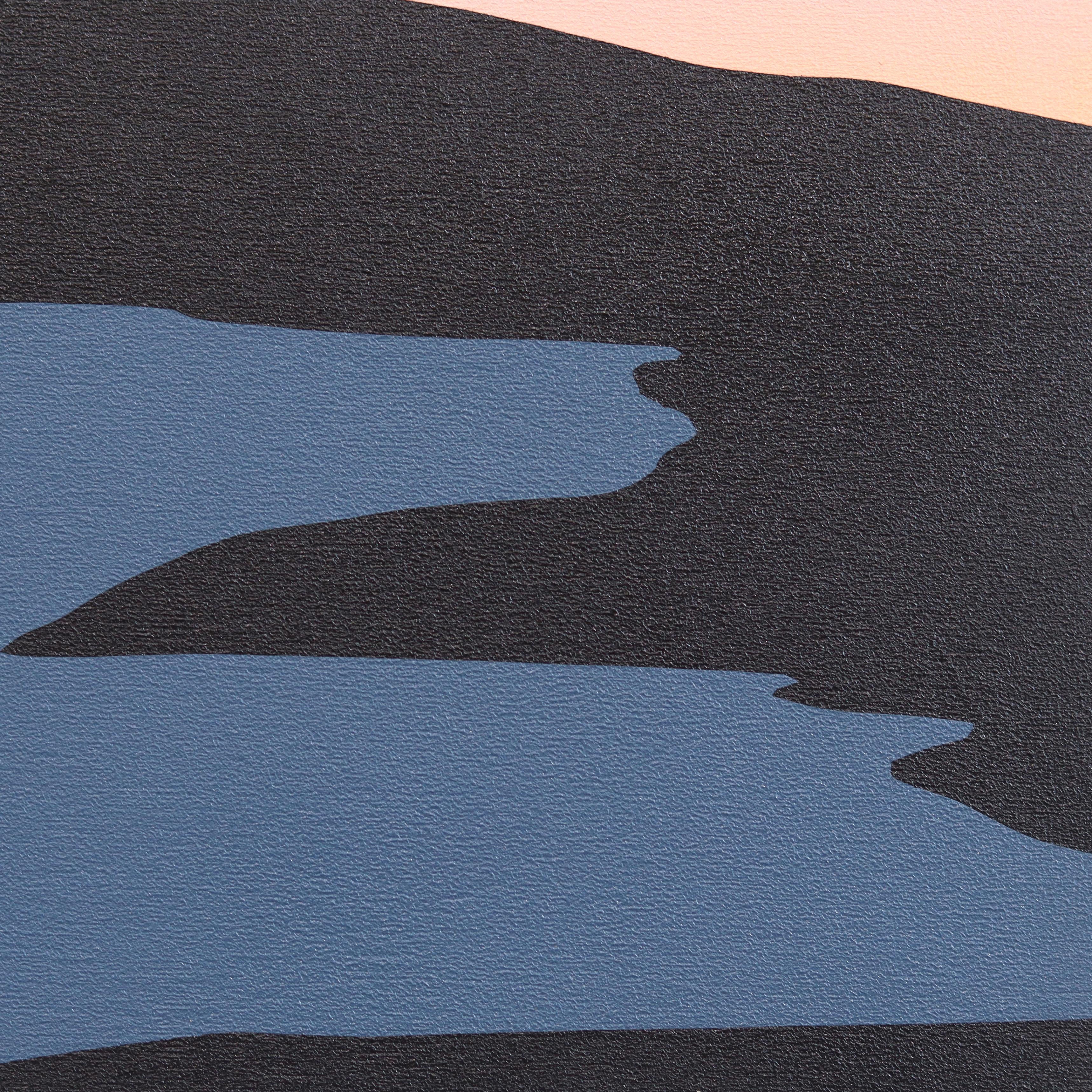 Nach der Sonne - Original Moody Serene Sonnenuntergang Landschaft Acrylgemälde auf PAnel im Angebot 5