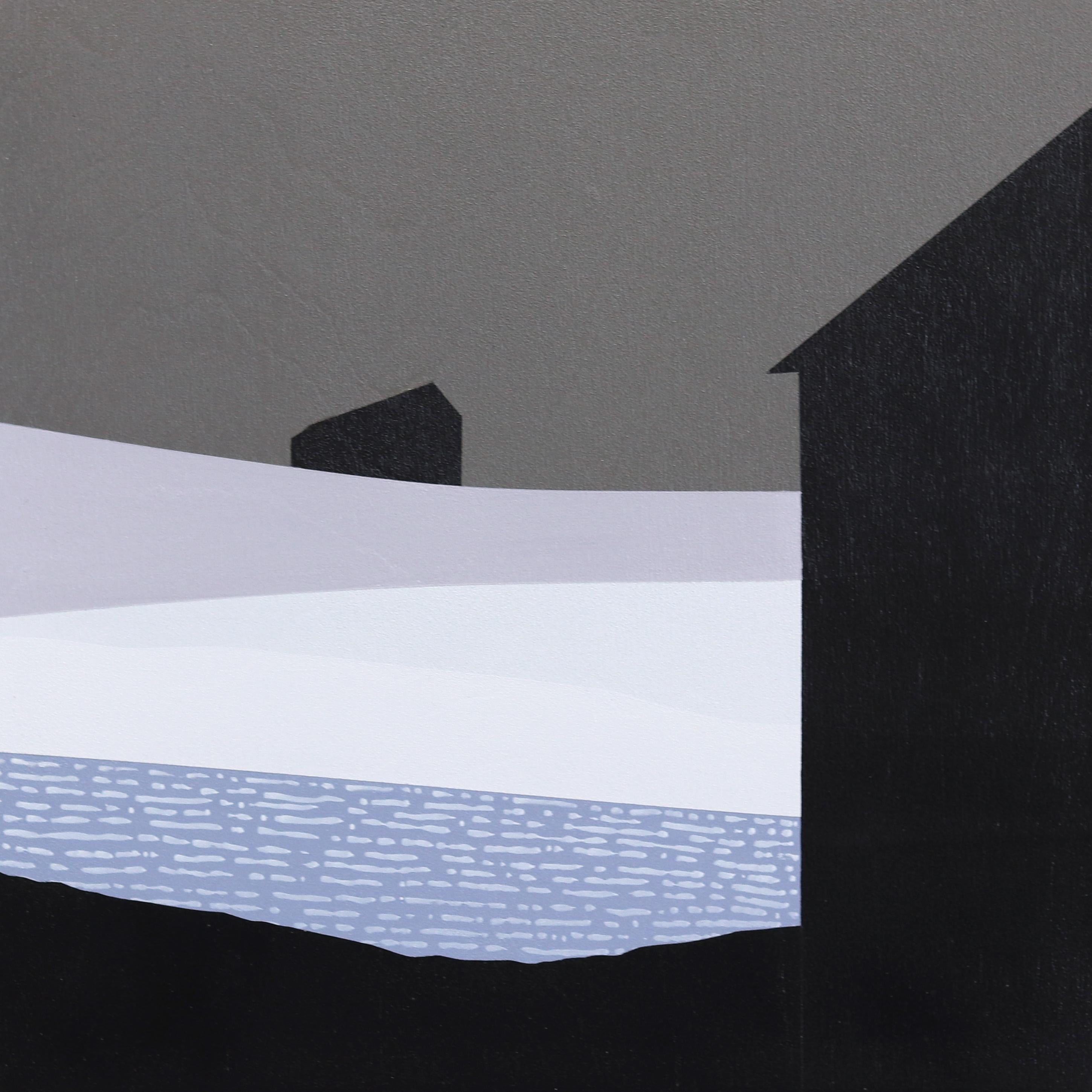 Niebla sobre nosotros - Pintura paisajística minimalista en tonos grises