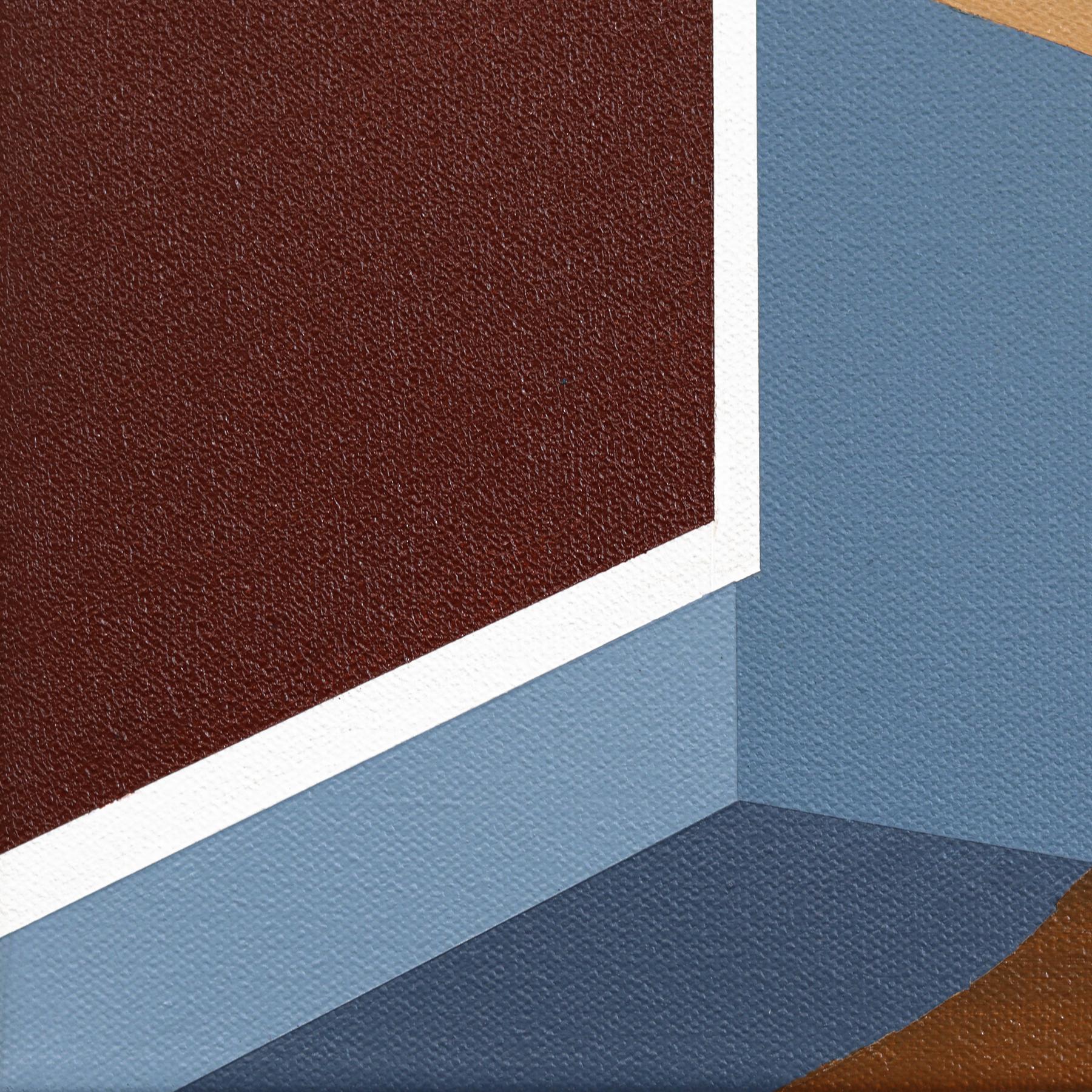 Lines of Light #2 (Dusk) - Original Moody Surrealist Acrylic Painting on Panel For Sale 4