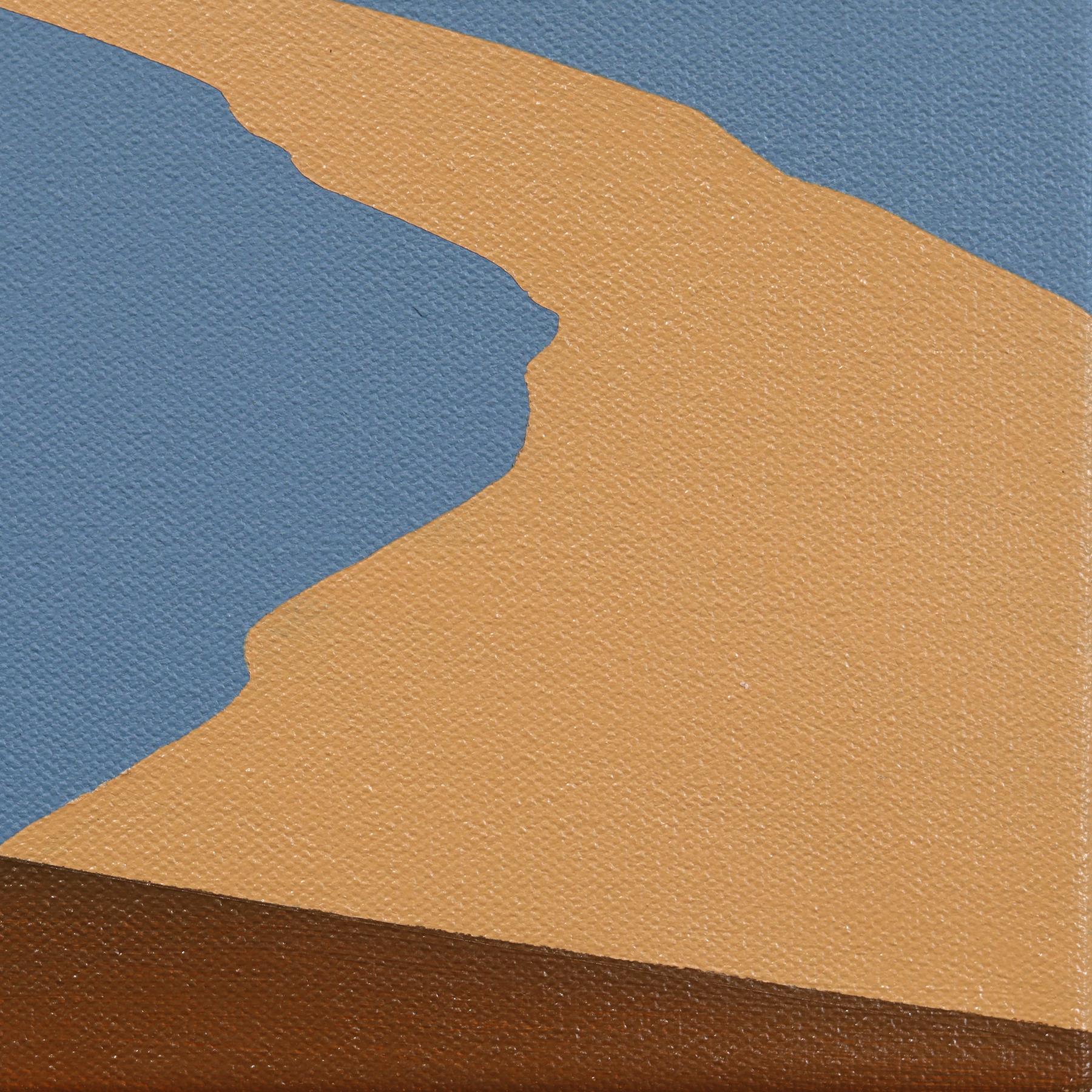 Lines of Light #2 (Dusk) - Original Moody Surrealist Acrylic Painting on Panel For Sale 5