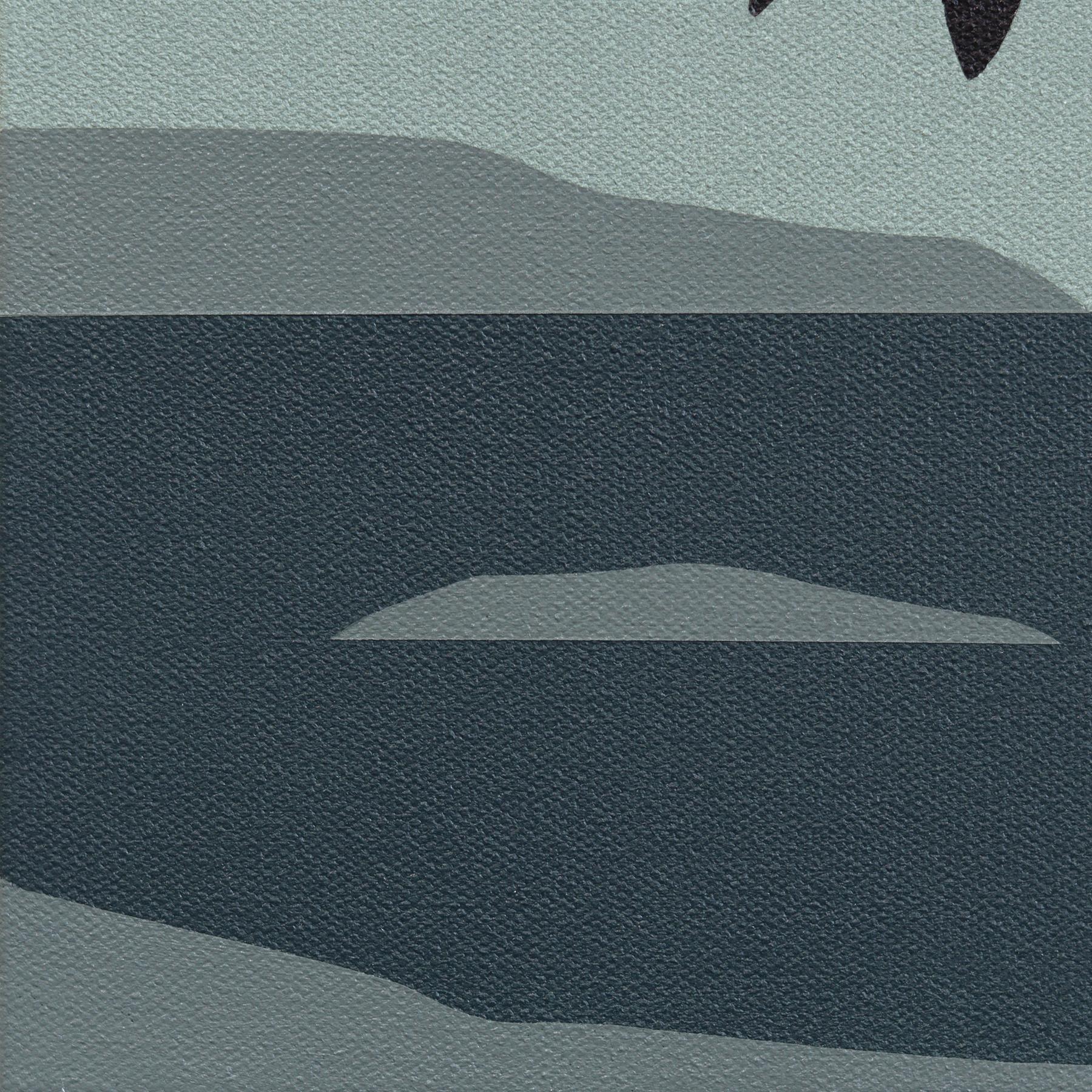 Lines of Light #5 (Drift) - Launische Sage Grünton Surrealistische Landschaftsmalerei im Angebot 2