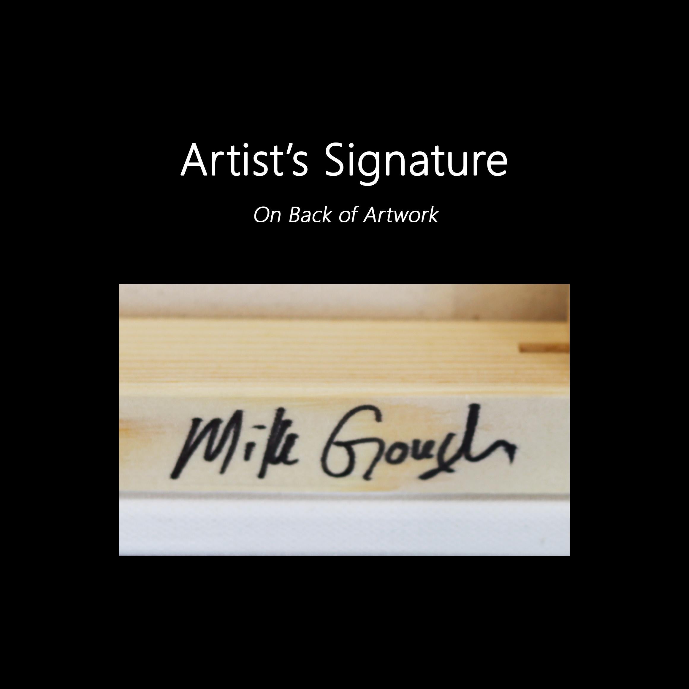 Lines of Light #5 (Drift) - Launische Sage Grünton Surrealistische Landschaftsmalerei im Angebot 4